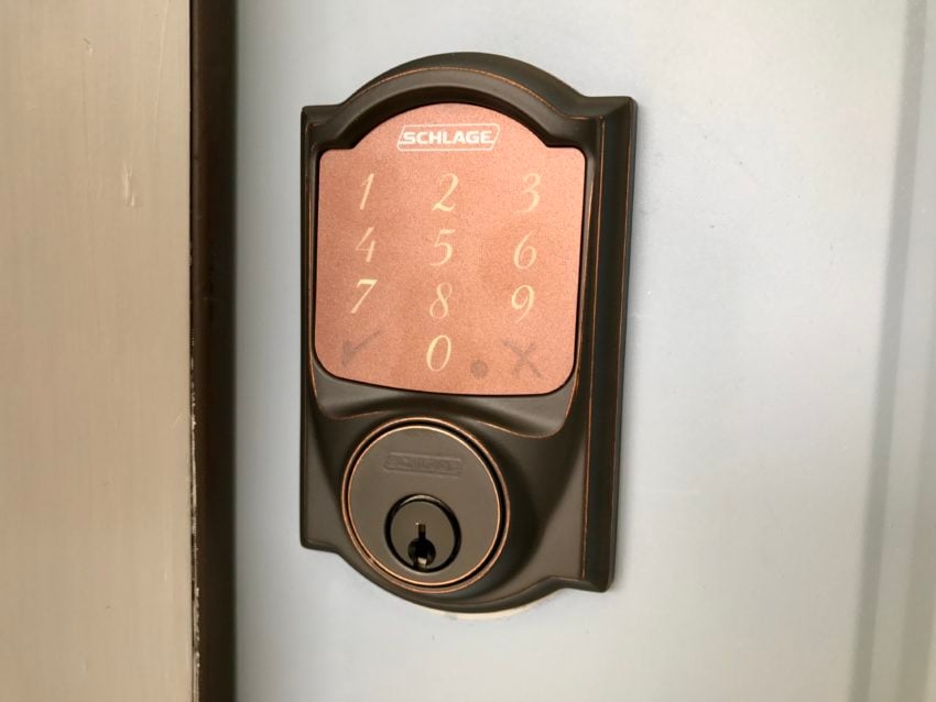 The Schlage Sense is a smart deadbolt that works with HomeKit and Siri.