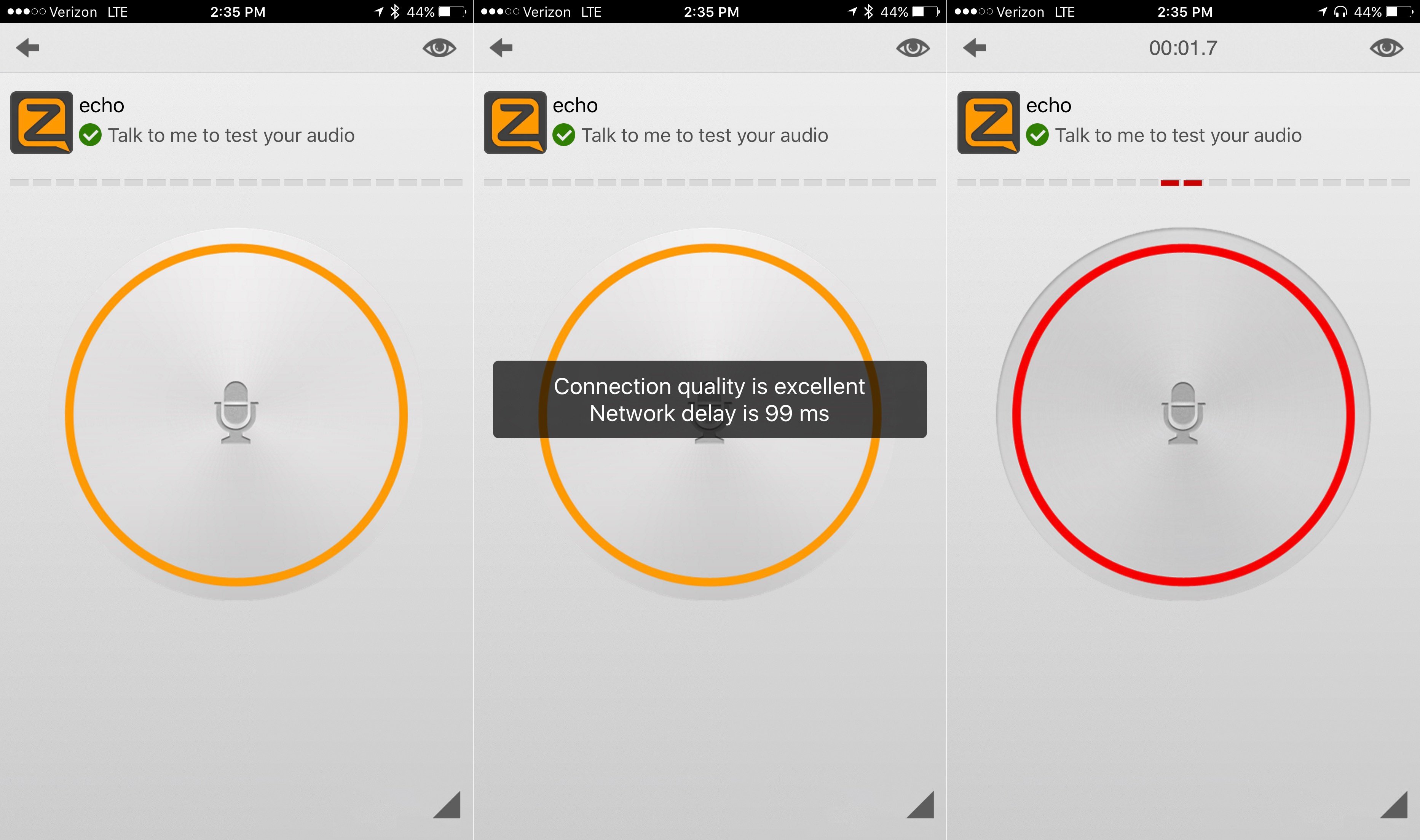 Push to talk to other people with the Zello Walkie Talkie app. You will need an internet connection of some kind.