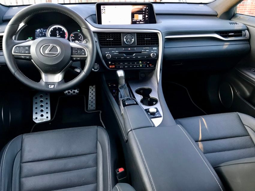 You'll find a very nicely appointed interior inside the RX 350 F Sport. 