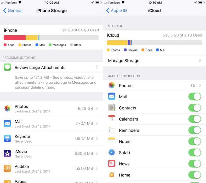 Check how much iPhone storage you need.