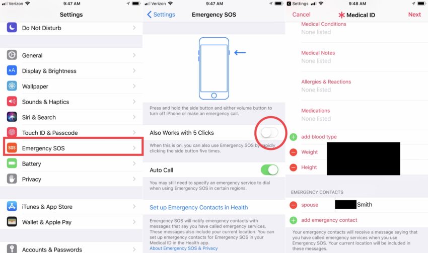 How to setup Emergency SOS on iPhone.