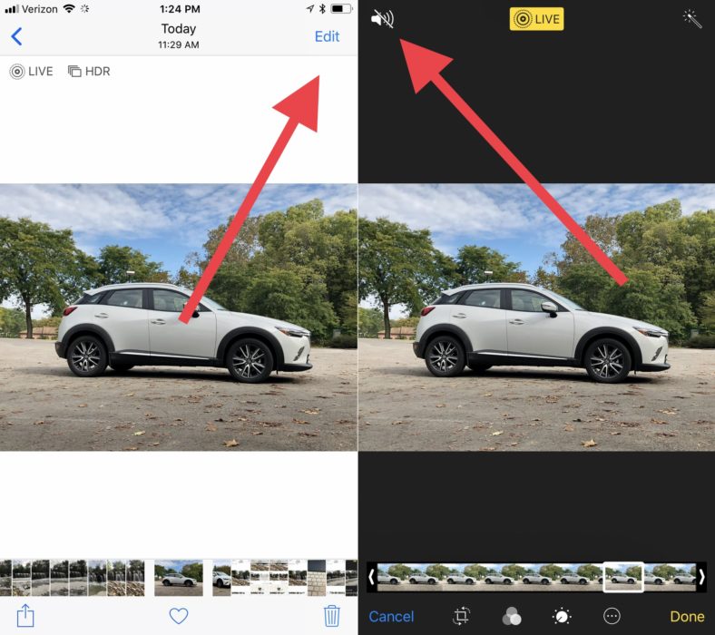 How to Turn off the sound on a Live Photo. 