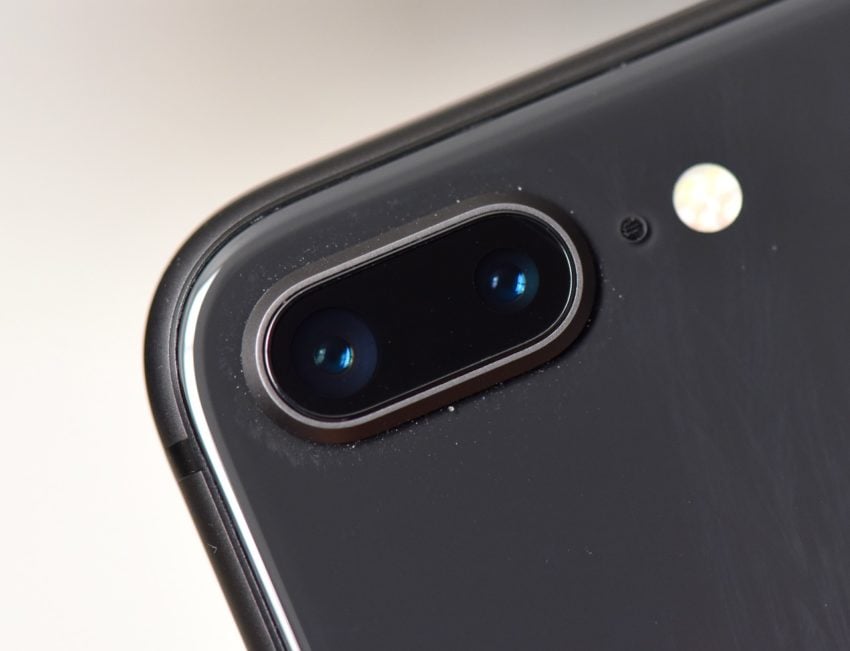 Close up of iPhone 8 Plus review camera black