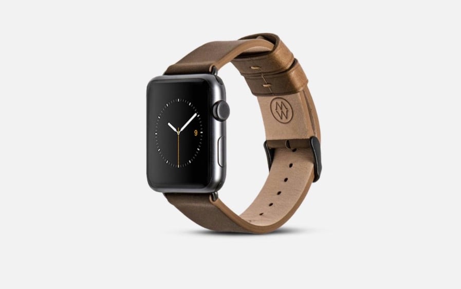 A nice classic leather Apple Watch band from monowear.