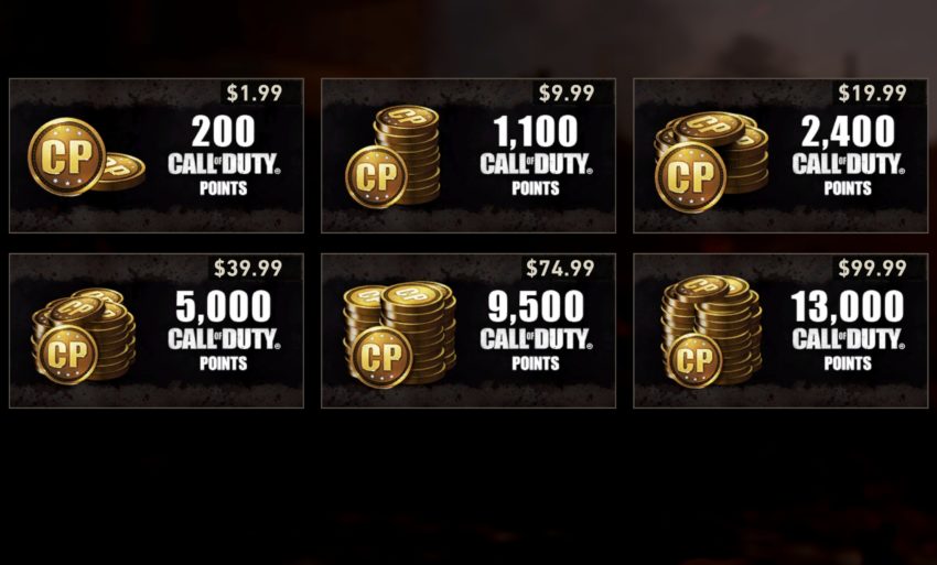 You can spend up to $99.99 on Call of Duty Points.