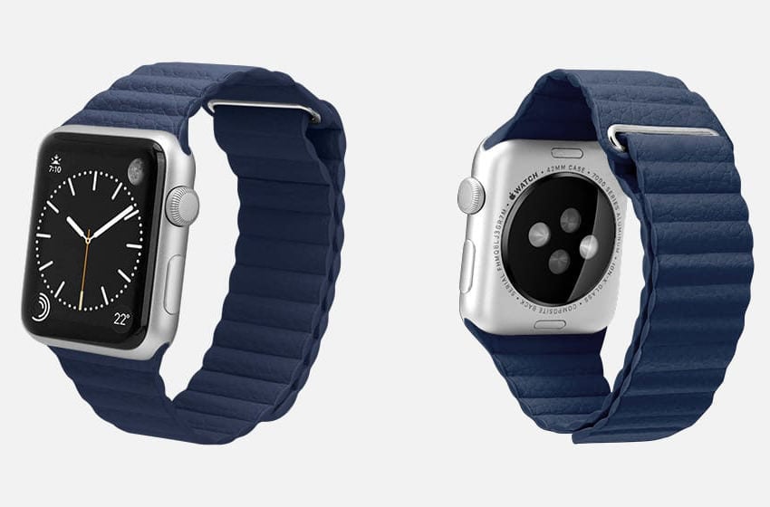 Una bonita correa de cuero para Apple Watch.