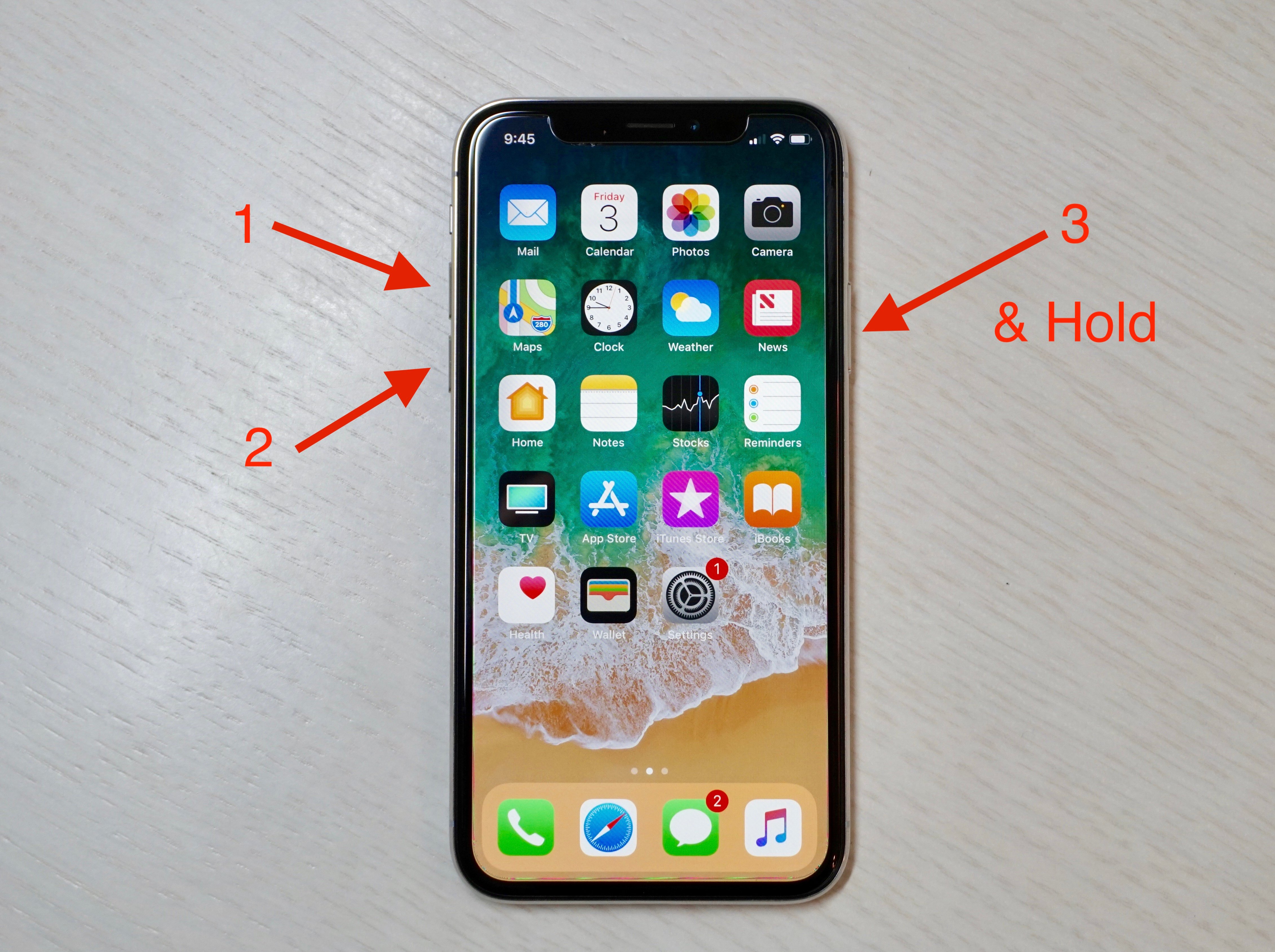 How to hard reset the iPhone X when it freezes.