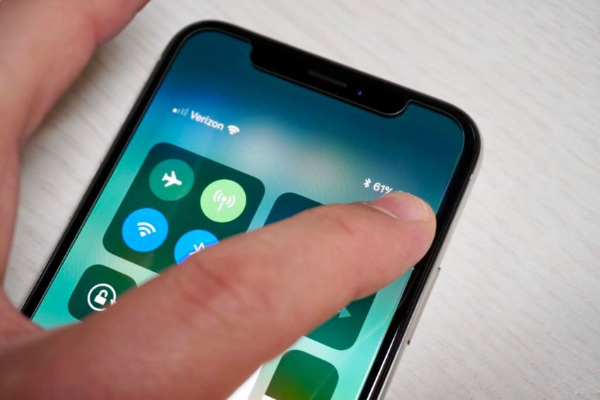 Swipe down from the upper right corner to open Control Center.