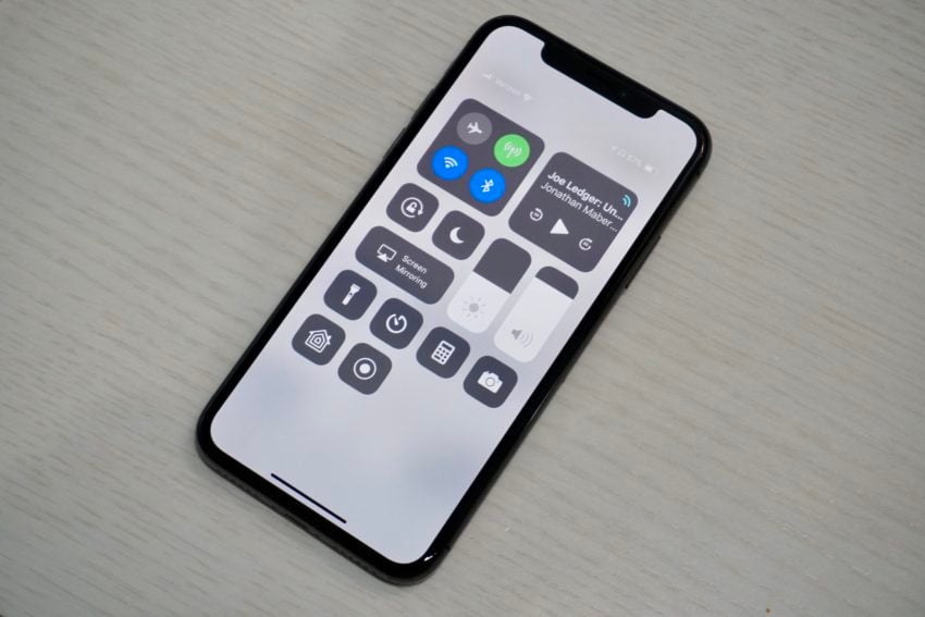 Swipe down from the upper right to use Control Center.