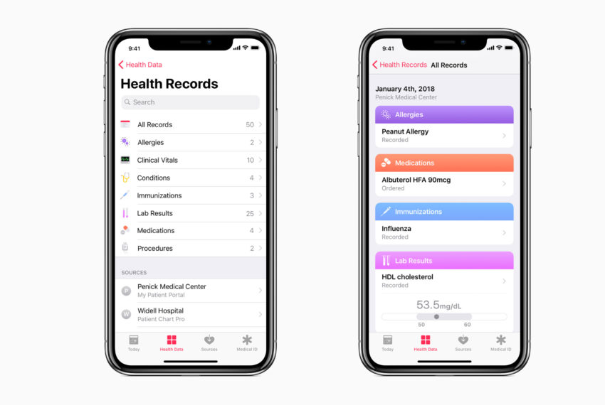 Health Records in iOS 11.3