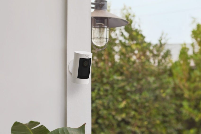 The Ring Stick Up Cam placed outdoors.