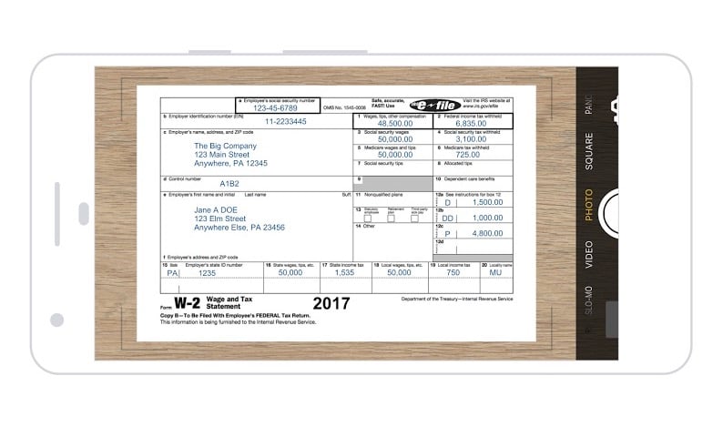 Scan your W-2 in seconds.