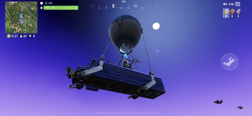 You can see the Fortnite Battle Royale meteor coming in towards Tilted Towers. 