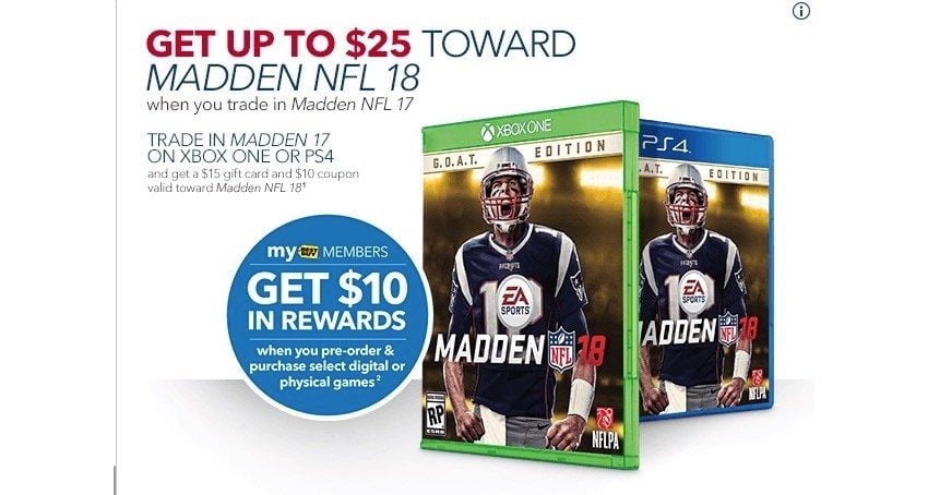 Esté atento a las ofertas de Madden 19. 