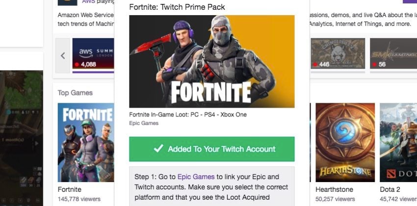 Reclama las máscaras gratuitas de Fortnite en Twitch. 