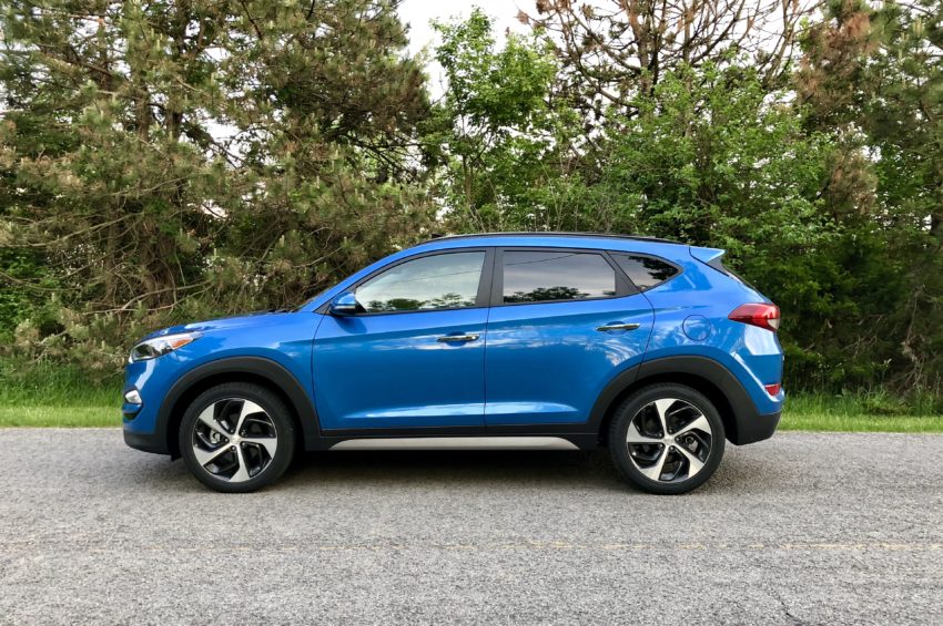 The Tuscon handles well. It's not as sporty as the Mazda CX-5, but it's capable and comfortable with enough get up and go when you need to merge into traffic. 