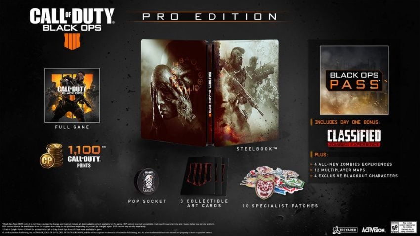 Si te encantan los artículos físicos, Call of Duty: Black Ops 4 Pro Edition es el que debes elegir. 