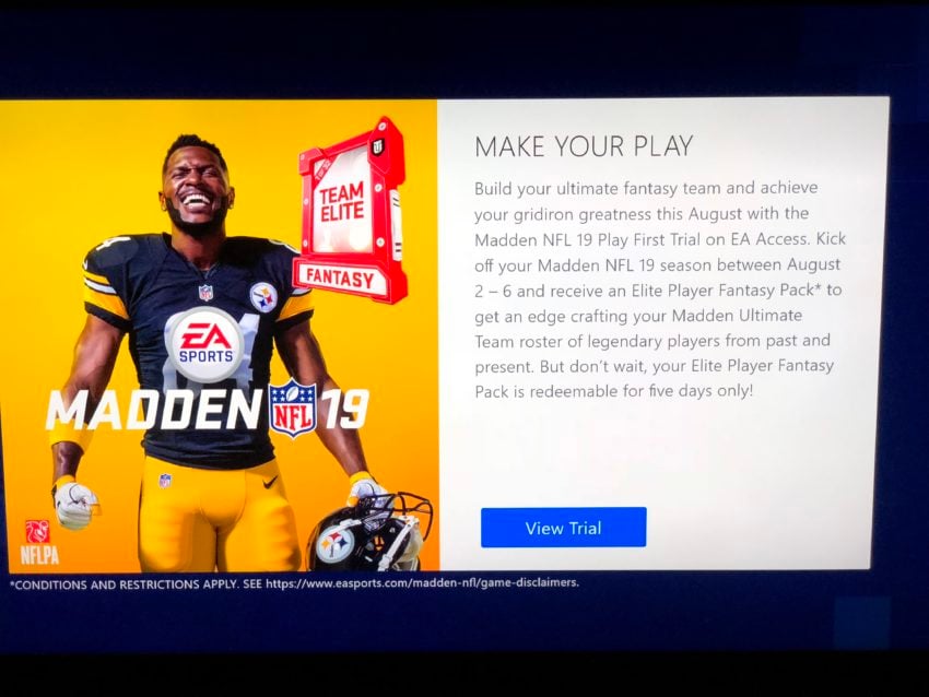 Obtienes una bonificación si juegas Madden 19 temprano.