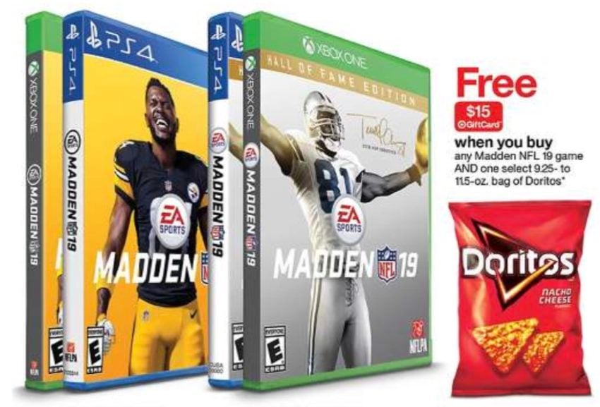 Score a $15 gift card when you buy Madden 19 at Target.