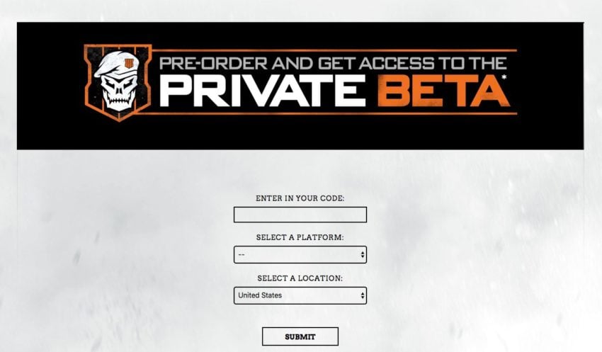 Asegúrese de registrar su código beta de Call of Duty: Black Ops 4, para que pueda obtener su token. 