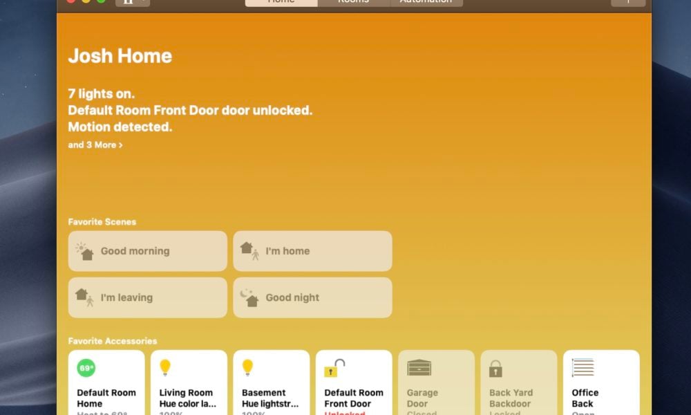 Customize Home notifications in macOS Mojave.