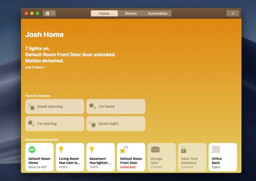 Customize Home notifications in macOS Mojave.
