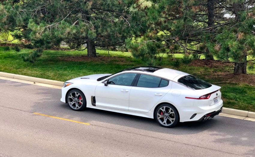 The Kia Stinger GT2 is available in RWD or AWD.