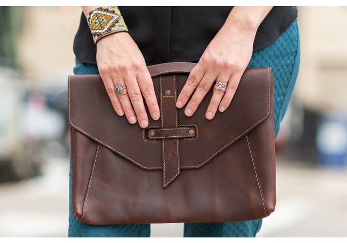 An amazing looking leather sleeve and bag for your MacBook Air.
