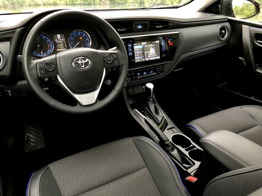 The 2018 Toyota Corolla interior is nice, though there are some hard plastics. 