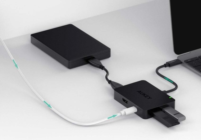 This is a handy all-in-one MacBook Air accessory. 