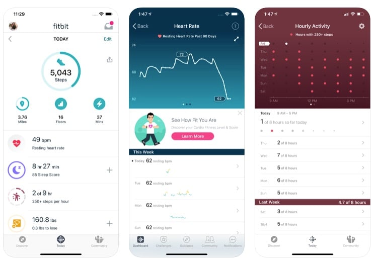 fitbit app screenshots