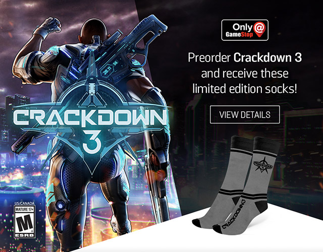 Get free socks when you buy Crackdown 3 at GameStop.
