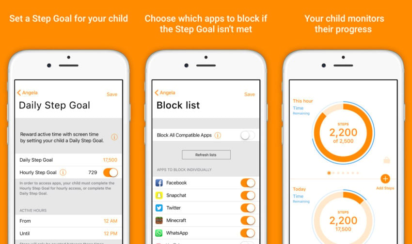 This parental control app gives kids an incentive to get off their apps and move. 
