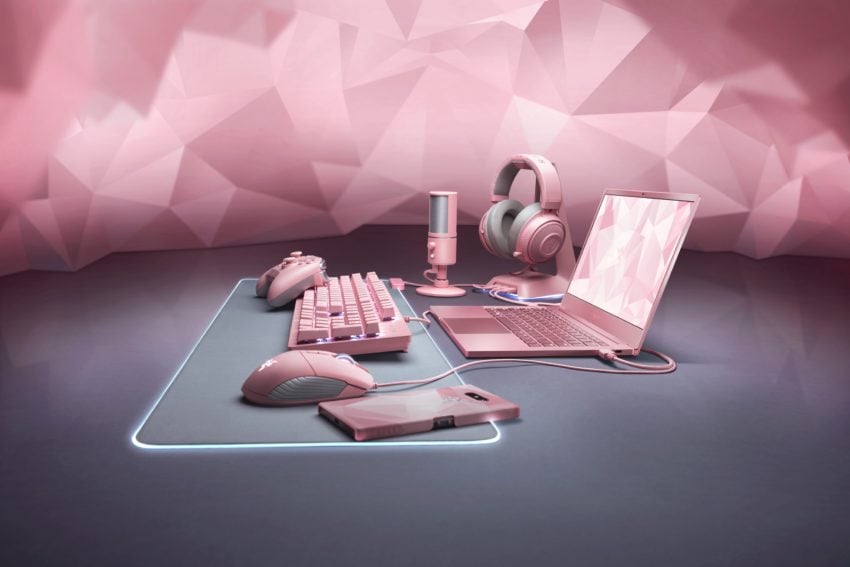 All pink everything with the new Razer Quartz accessories.