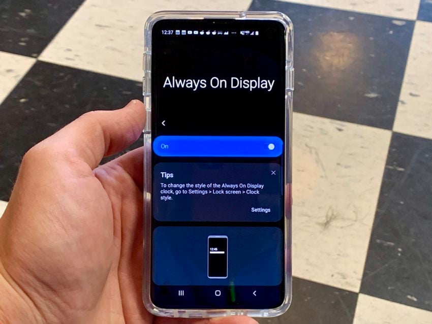 Choose your Always on Display options.