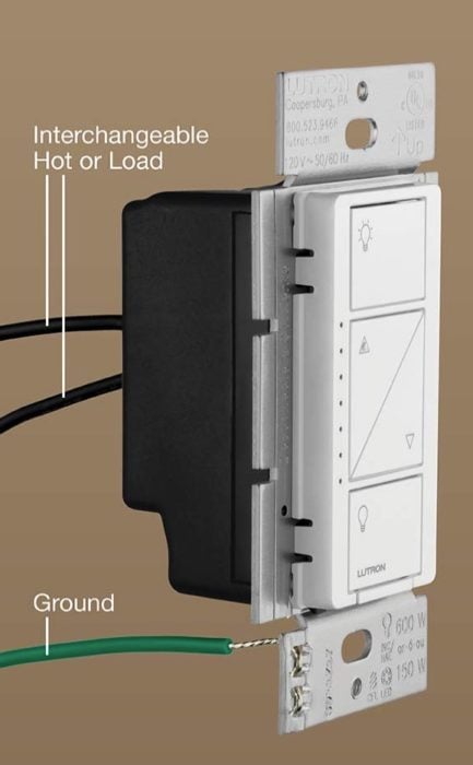 Conecte el nuevo interruptor de Lutron.