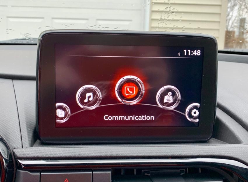 The Miata RF doesn't have Apple CarPlay or Android Auto yet.