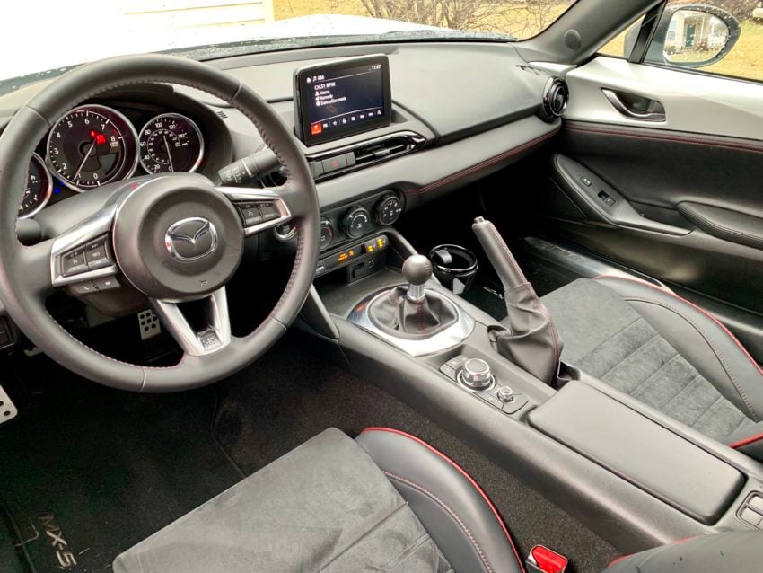 A small cabin, but comfortable with heated Recaro seats.