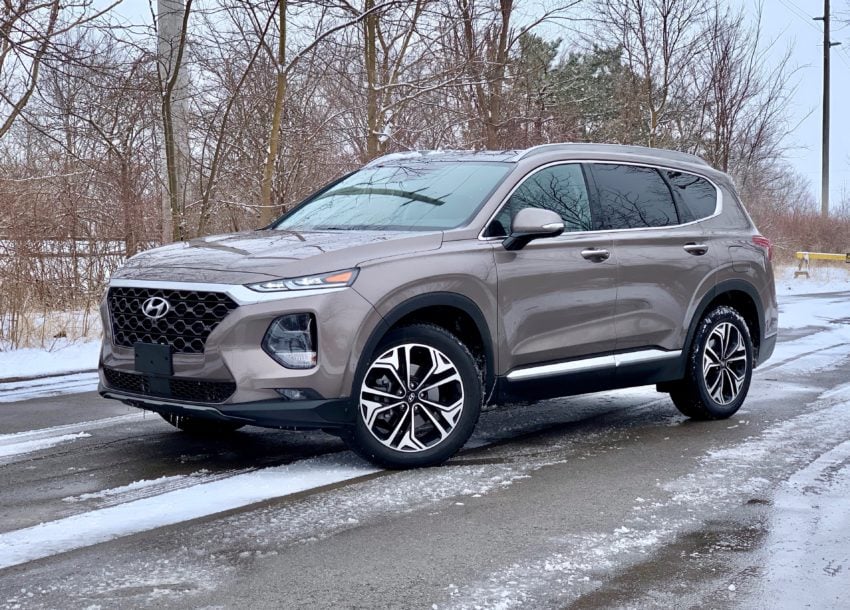 The 2019 Hyundai Santa Fe offers a comfortable ride.