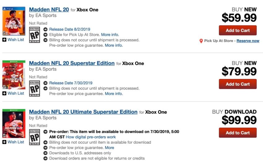 ¿Cuánto cuesta Madden 20?