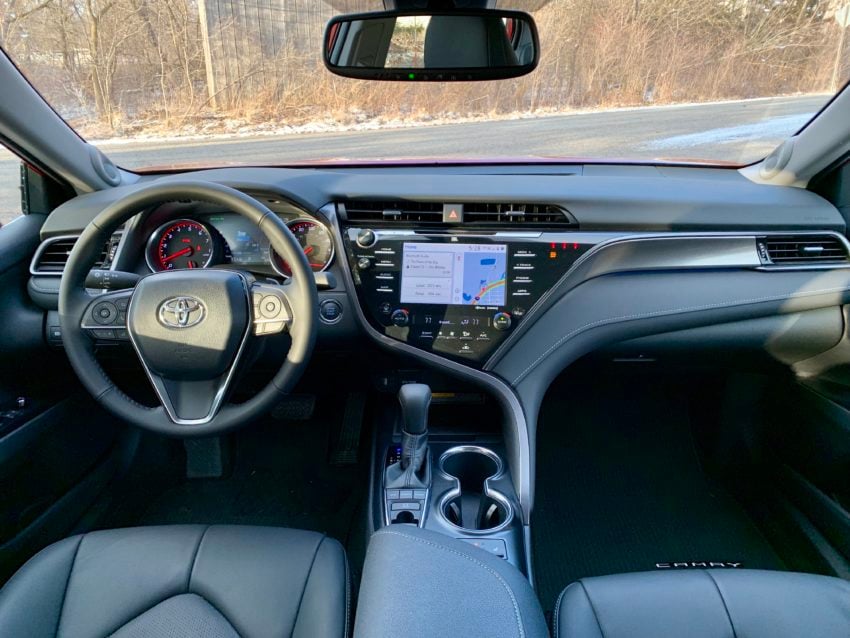 The leather interior makes the 2019 Camry XSE look and feel upscale. 