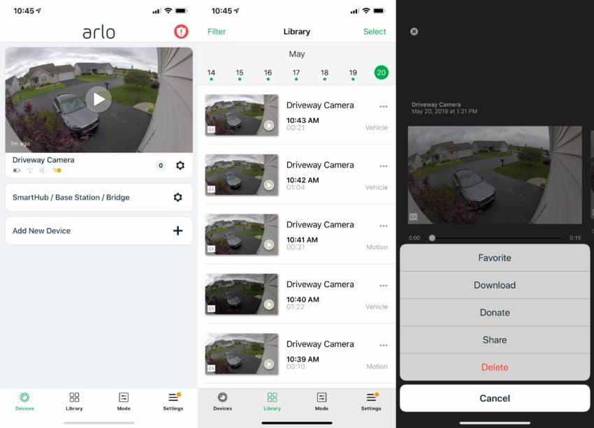 The Arlo app is easy to use and offers a lot of features. 