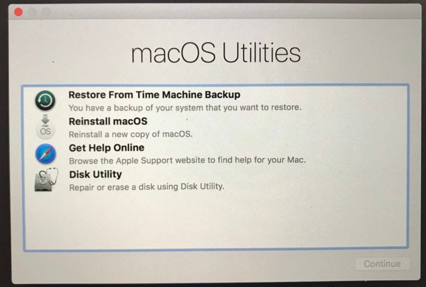 After you erase, you can install macOS Mojave.