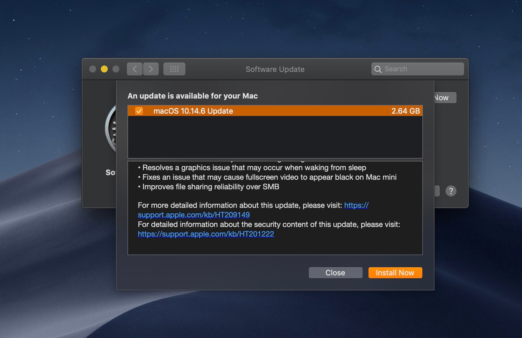 How long the macos mojave update takes 10 14 6 