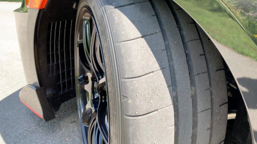 Special grippier tires from Dunlop.
