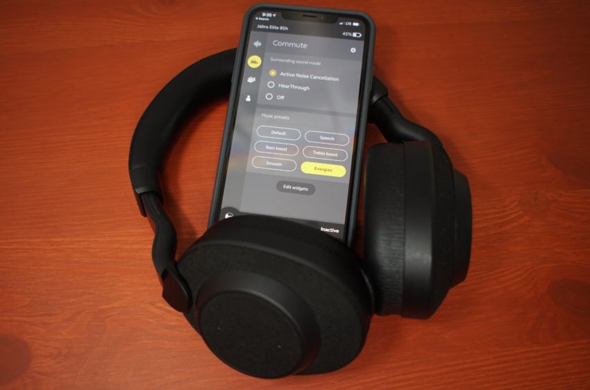 The Jabra Elite 85h noise canceling headphones are simply amazing.