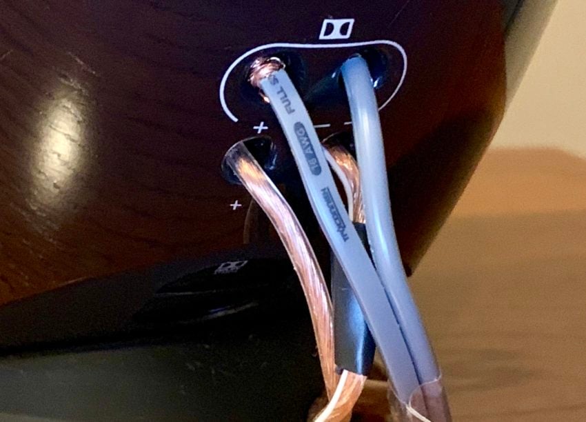 It's a hassle to get the wires in, but once you do they stay. You cannot use banana plugs.