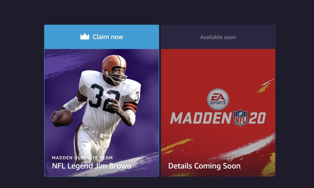 Sign up and claim your Madden 20 Twitch Prime loot.