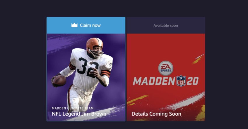 Sign up and claim your Madden 20 Twitch Prime loot. 