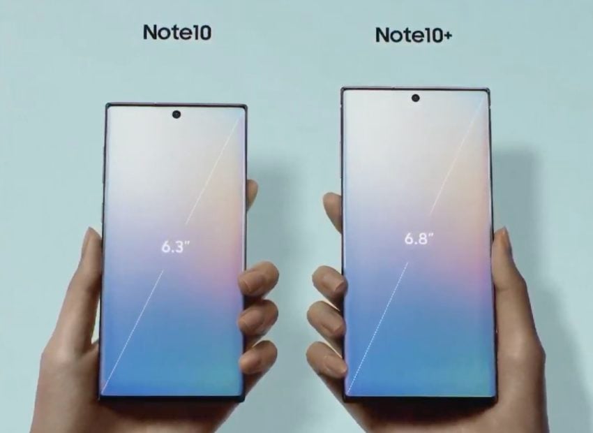 Galaxy Note 10 vs Note 9: Display & Size